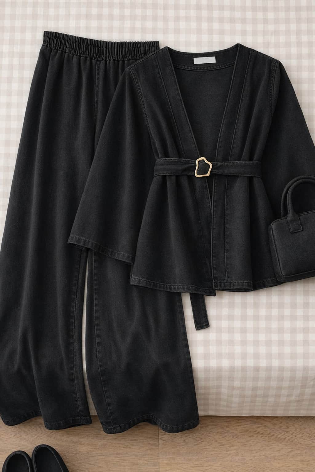 Kot Pantolonlu Kimono Takım