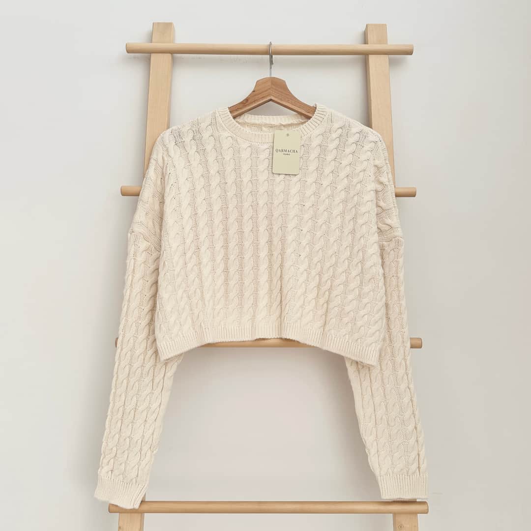 Sarmaşık Desen Crop Kazak