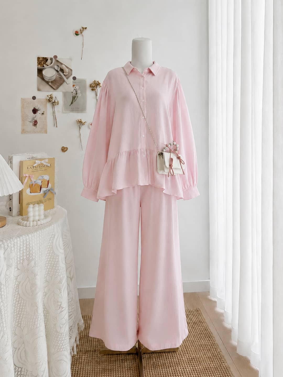 Müslin Robalı Pantolon Takım